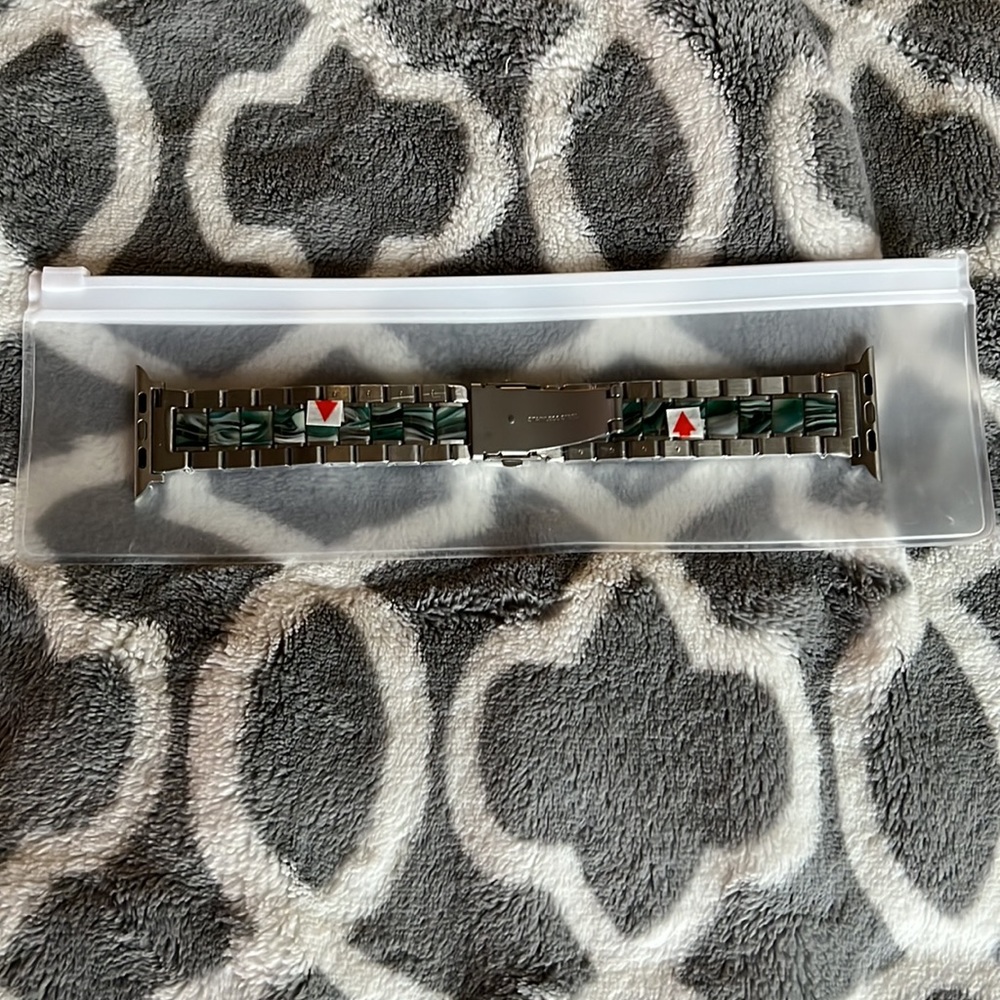 Machete Apple Watch Band In Stainless Steel & Stromanthe - NWT - 42mm/44mm/45mm - Picture 4 of 8
